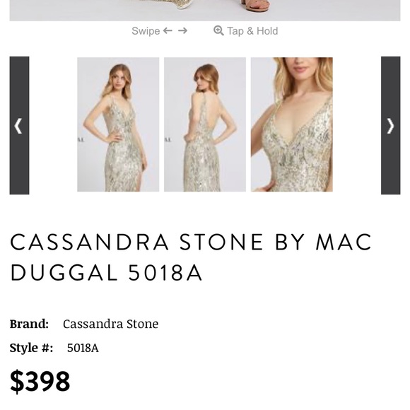 Sequin Cassandra stone 5018A Gown MAC DUGGAL Nude Gold for prom wedding party - Picture 5 of 5